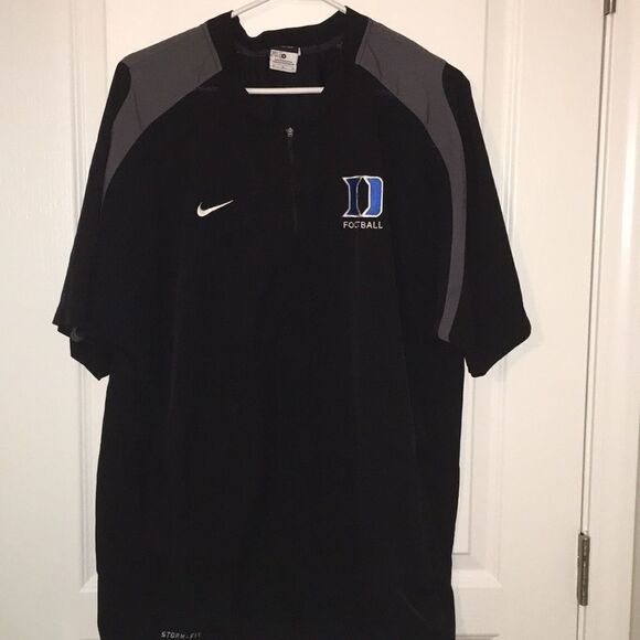 Nike team Duke Blue Devils Black Gray model SS football storm warm up jacket M - Picture 1 of 4